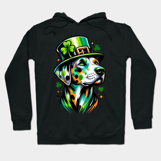 Catahoula Leopard Dog in Saint Patrick's Day Spirit Hoodie by ArtRUs